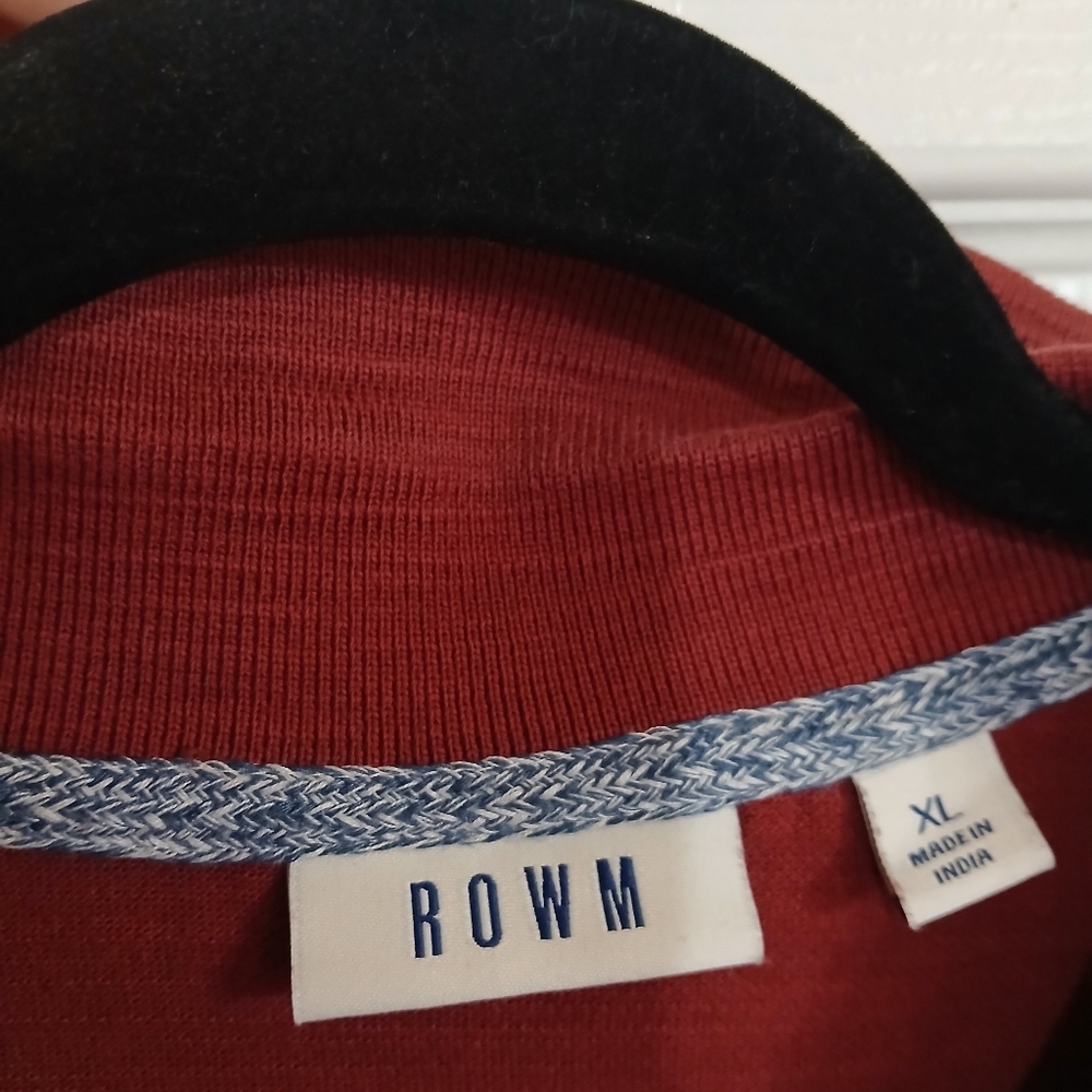 Men's Maroon ROWN Polo Shirt Preppy Streetwear Organic Cotton XL Basic Casual - Picture 6 of 7